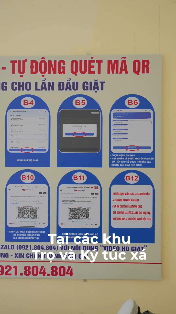 Bảng hướng dẫn B1-B12 quét mã