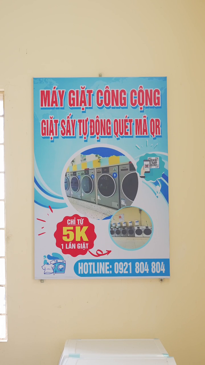 Poster máy giặt công cộng TechViet